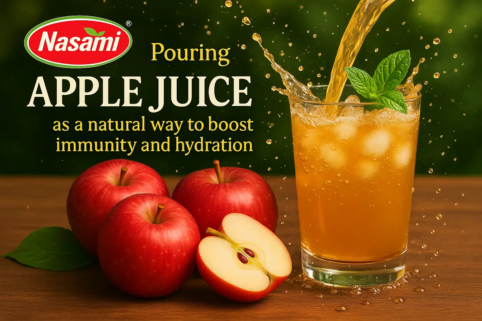 Drinking Apple Juice Daily - 11 Surprising Benefits 2 Pouring apple juice as a natural way to boost immunity and hydration