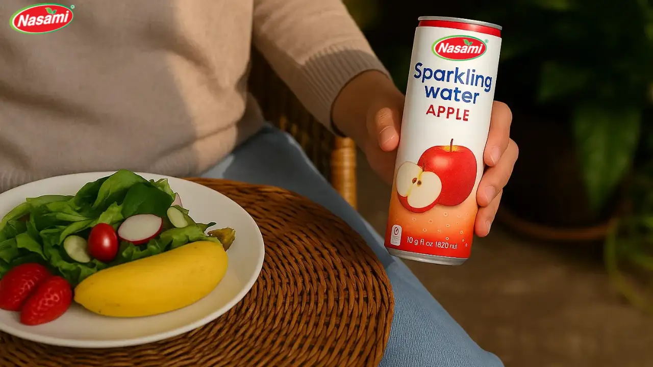 Low Sugar Sparkling Apple Beverage: 5 Amazing Reasons to Try 3 Enjoying Nasami Low Sugar Sparkling Apple Beverage outdoors