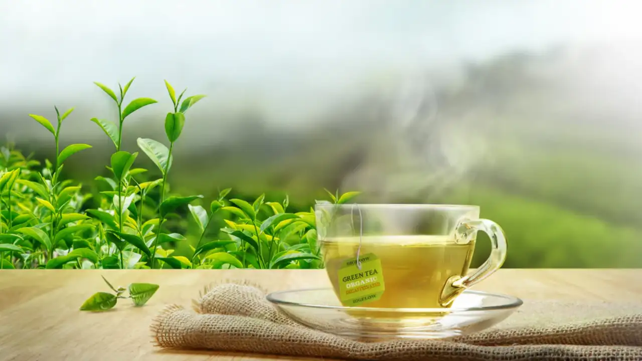 5 Proven Benefits of Decaffeinated Green Tea To Boost Your Wellness 1 Fresh glass of decafeinated green tea