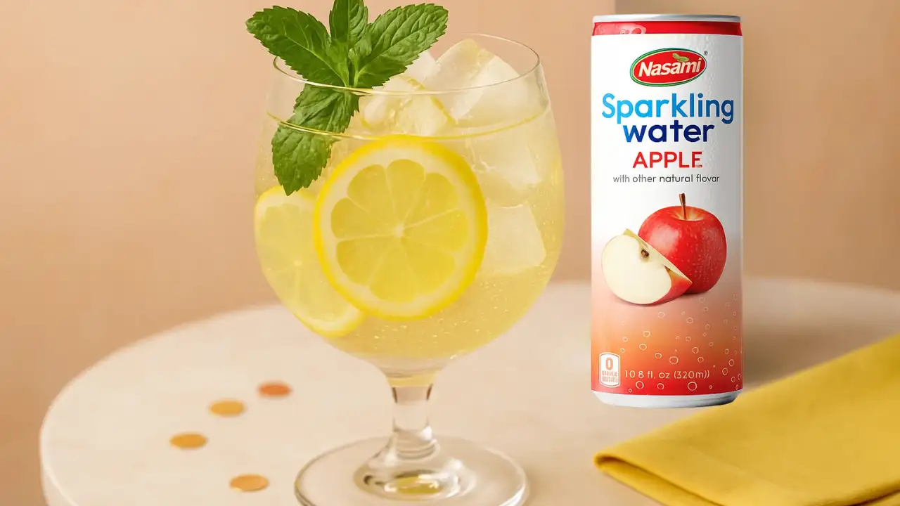 Low Sugar Sparkling Apple Beverage: 5 Amazing Reasons to Try 2 Mocktail with Low Sugar Sparkling Apple Beverage and mint