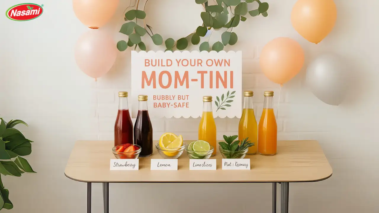 7 Best Pregnancy-Safe Sparkling Juice Picks to Enjoy 1 NASAMI Mocktail Bar for Baby Shower