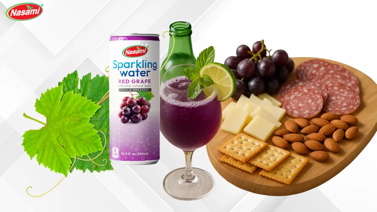 7 Irresistible Sparkling Grape Drinks to Try This Summer 2 NASAMI Mocktail or Food Pairing