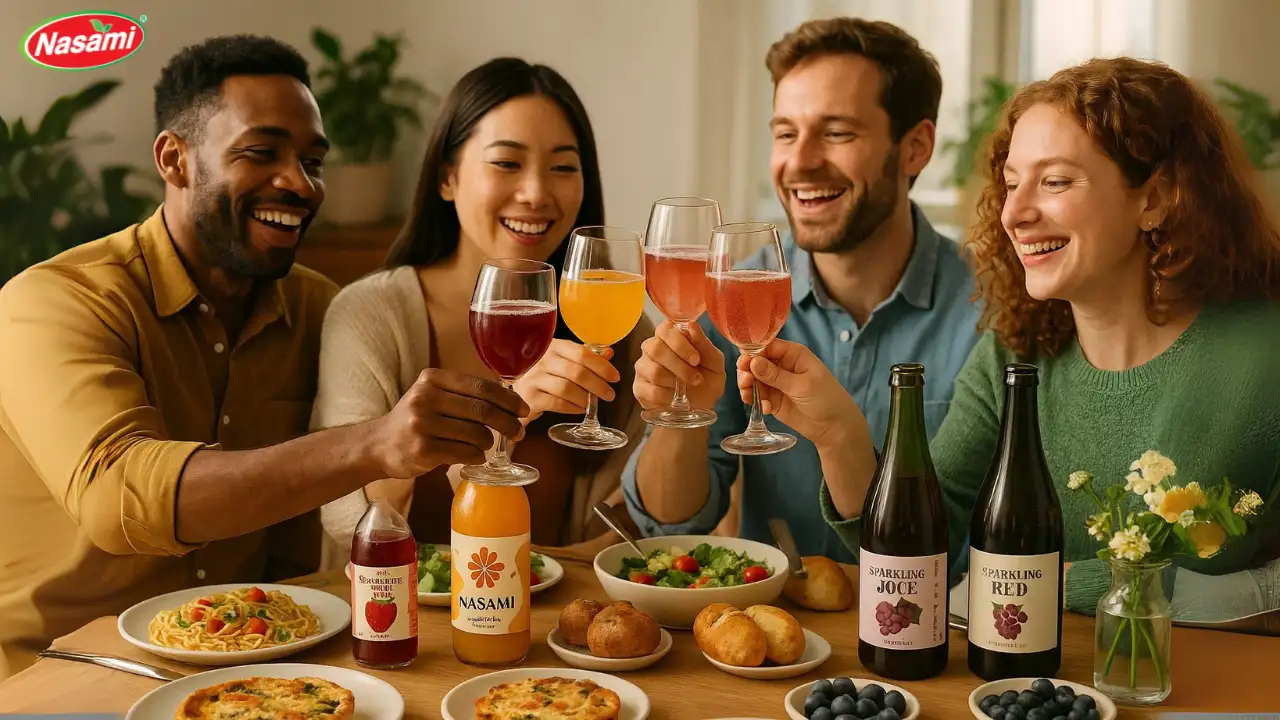 7 Best Non Alcoholic Sparkling Juice Picks to Try Today 3 NASAMI Party or Gathering Scene