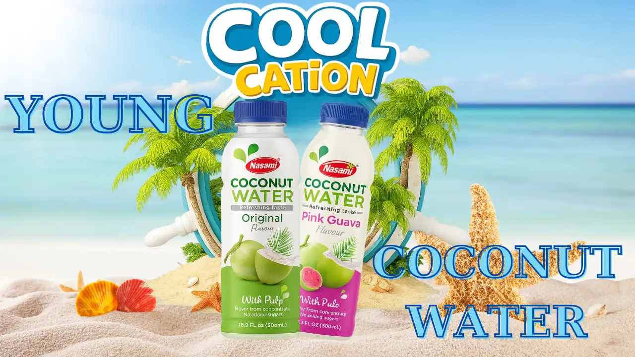 Nasami young coconut water in a bottle