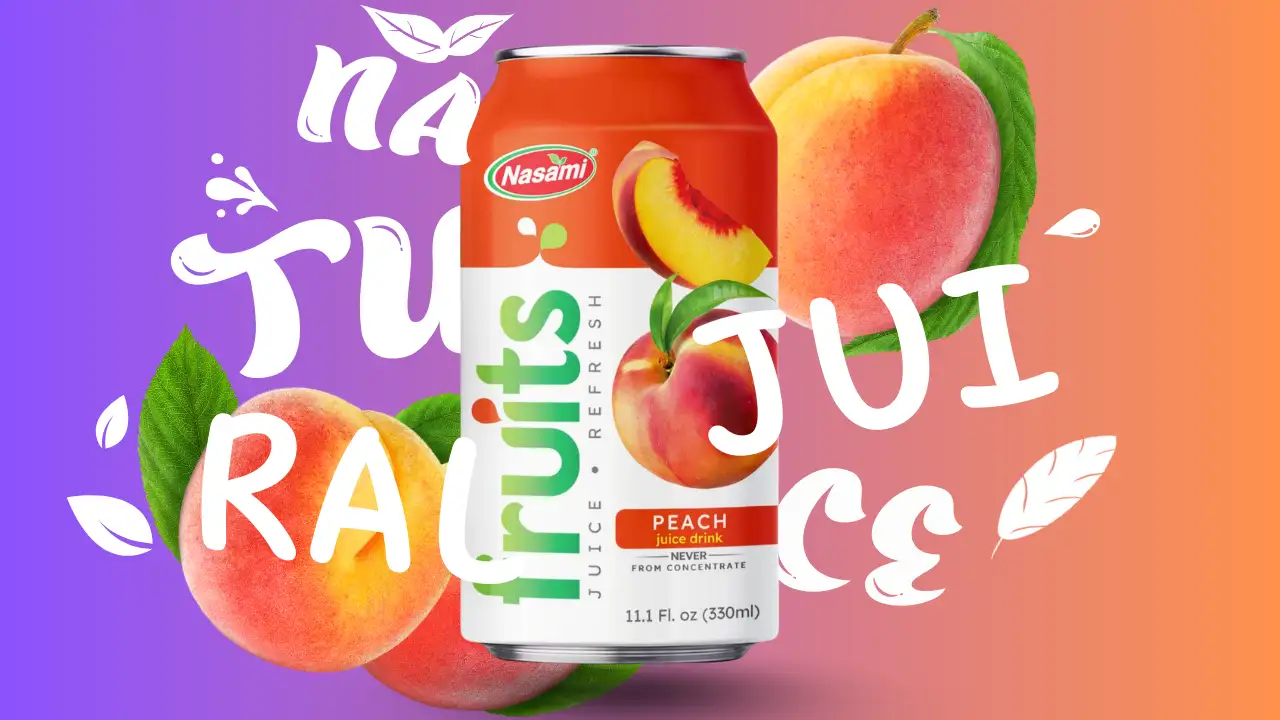 Natural Peach Juice in sleek packaging