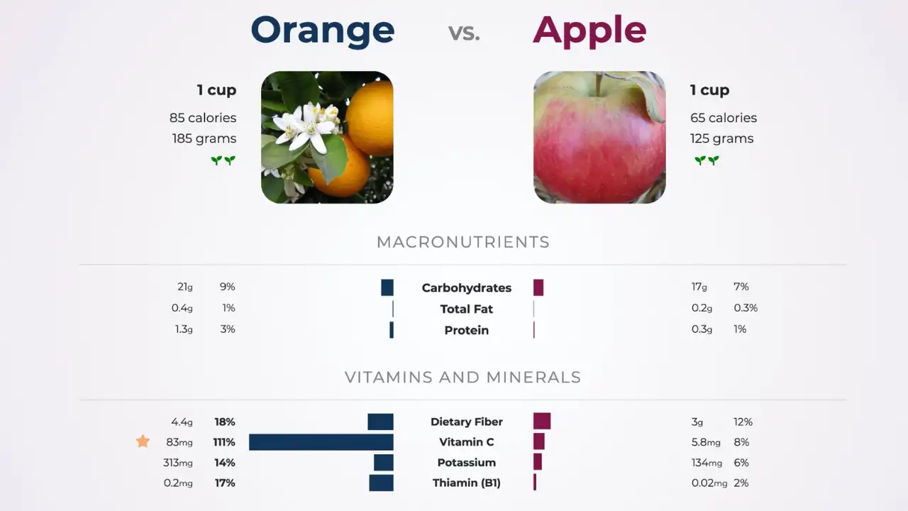 9 Surprising Apple Orange Juice Facts That Will Amaze You 3 Nutritional facts of apple orange juice with fresh fruit ingredients like apples and oranges.