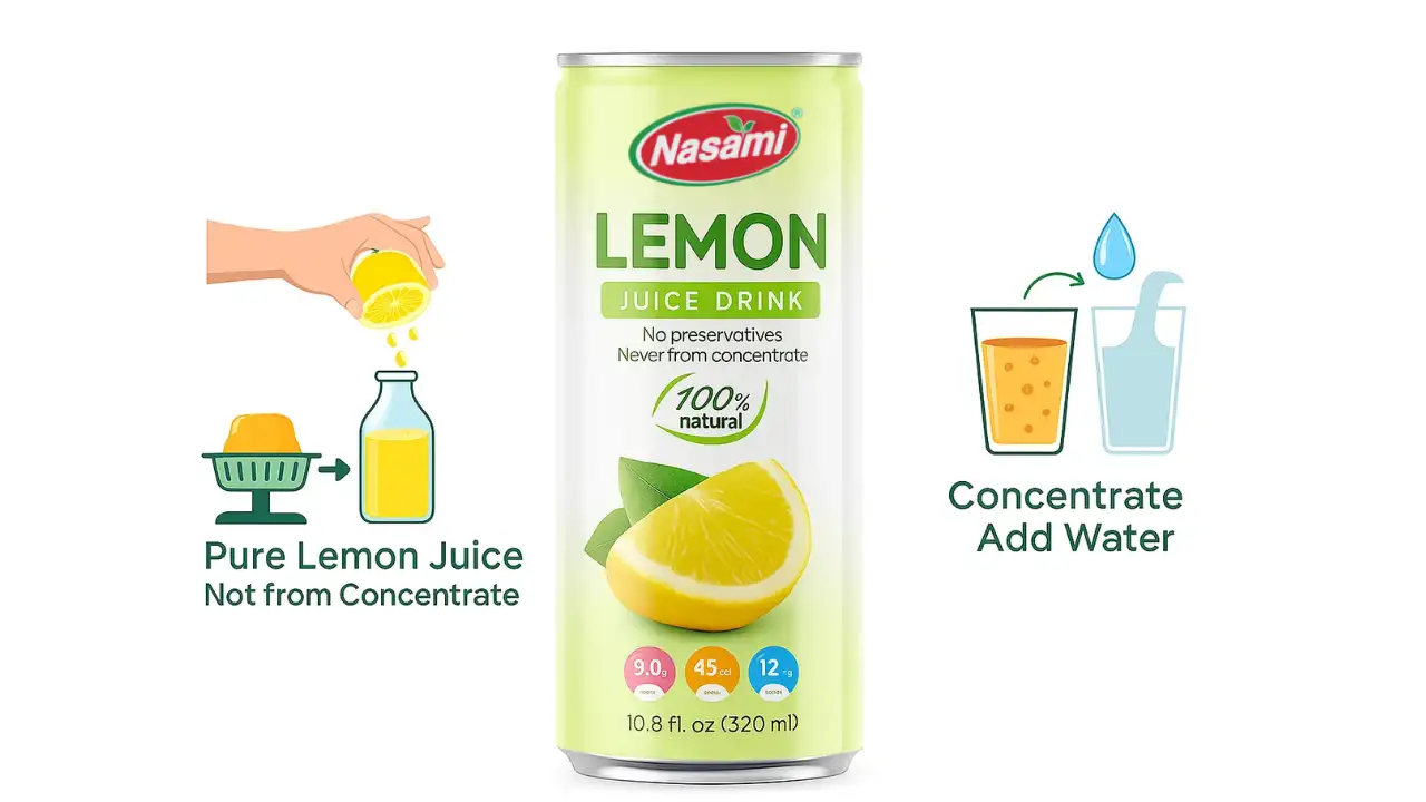 10 Powerful Reasons Why Pure Lemon Juice Not From Concentrate Reigns Supreme 2 Visual comparison showing fresh lemon pressing for pure lemon juice not from concentrate versus concentrate process.