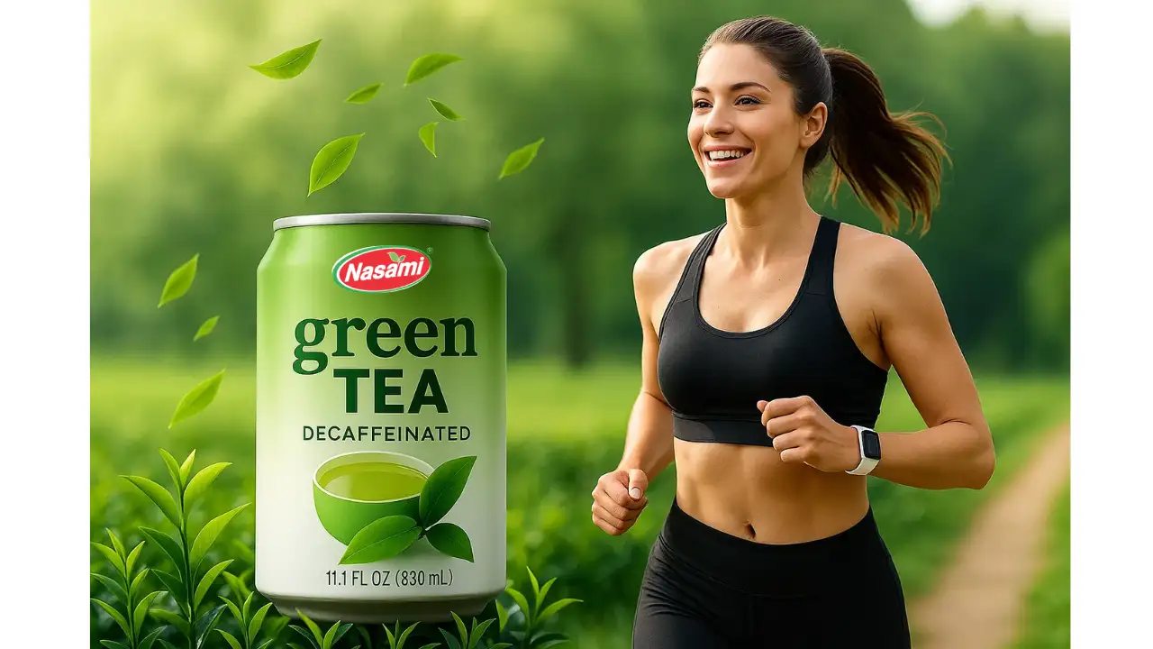 5 Proven Benefits of Decaffeinated Green Tea To Boost Your Wellness 4 Weight management with decaffeinated green tea and active lifestyle concept