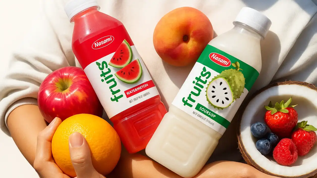 bottle of soursop fruit juice