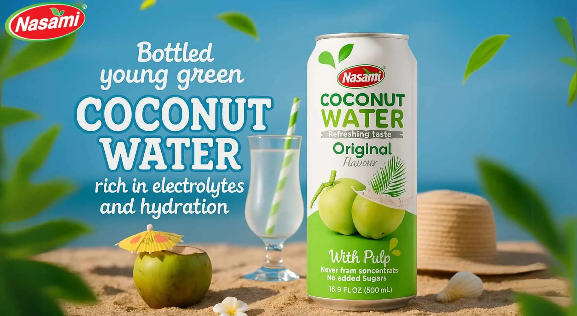 The 6 Natural Powers of Young Green Coconut Water Revealed 2 Bottled young green coconut water rich in electrolytes and hydration