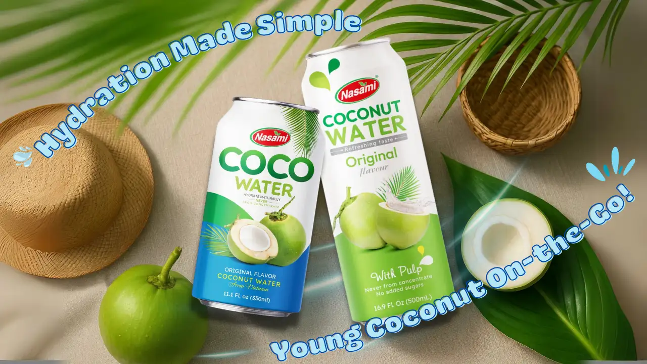 young coconut in can